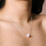 Semi Precious Stone Ball Pendant Necklace In Silver, thumbnail 3 of 8