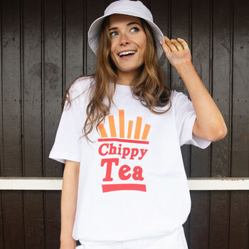 Chippy Tea Slogan T Shirt With Chips Graphic, 2 of 3