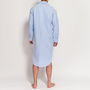 Men's Blue And White Striped Flannel Nightshirt, thumbnail 2 of 4