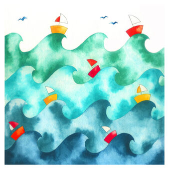 Seaside Sailboats Nautical Birthday Card, 3 of 3