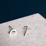 Sterling Silver Rainbow Stud Earrings, thumbnail 3 of 7