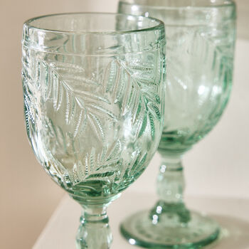 Set Of Four Laurier Green Wine Goblets, 4 of 4