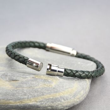 Men's Personalised Plait Bolo Leather Bracelet, 3 of 10