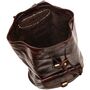 Drawstring Leather Backpack Chocolate Brown Sac A Do, thumbnail 5 of 5