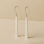 Sterling Silver Hammered Bar Drop Earrings, thumbnail 1 of 6