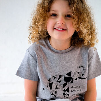 Elephant Print Organic Cotton Children's T Shirt, 3 of 6