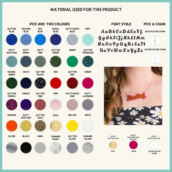 Double The Colour Personalised Name Necklace, 2 of 3