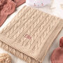 New Baby Boy Luxury Cotton Knitted Cable Blanket, thumbnail 12 of 12