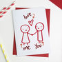 Couple Doodle Valentines Card, thumbnail 1 of 2