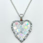 Sparkly Silver Disco Heart Drop Necklace Non Tarnish Handmade, thumbnail 3 of 8