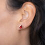 Sterling Silver Garnet Stud Earrings, thumbnail 1 of 5