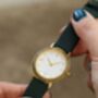 Lucerne Green Faux Leather And Wood Watch For Her, thumbnail 6 of 9