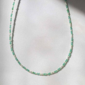 Green Agate Gemstone Beaded Necklace, 3 of 7