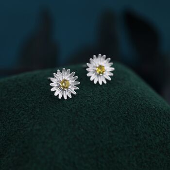 Delicate Daisy Flower Blossom Stud Earrings, 2 of 11