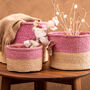 Dusky Pink And Sand Duo Colour Block Basket, thumbnail 1 of 9