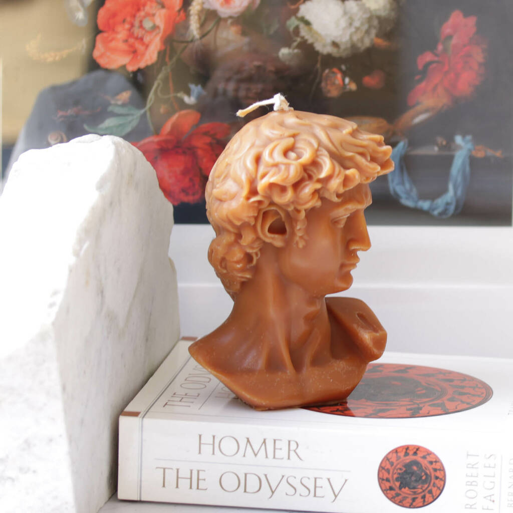 Large Bust Of David In Eco Wax, 1 of 8