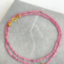 Pink Tourmaline Beaded Necklace With Gemstone Charm, thumbnail 3 of 6