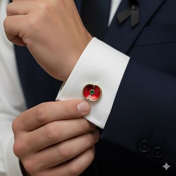 Personalised Remembrance Day Poppy Cufflinks, 10 of 11