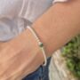 Sterling Silver May Emerald Single Bead Birthstone Stretch Bracelet Gift, thumbnail 7 of 8