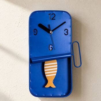 Sardine Clocks With Swinging Pendulum Choice Of Colours, 5 of 6