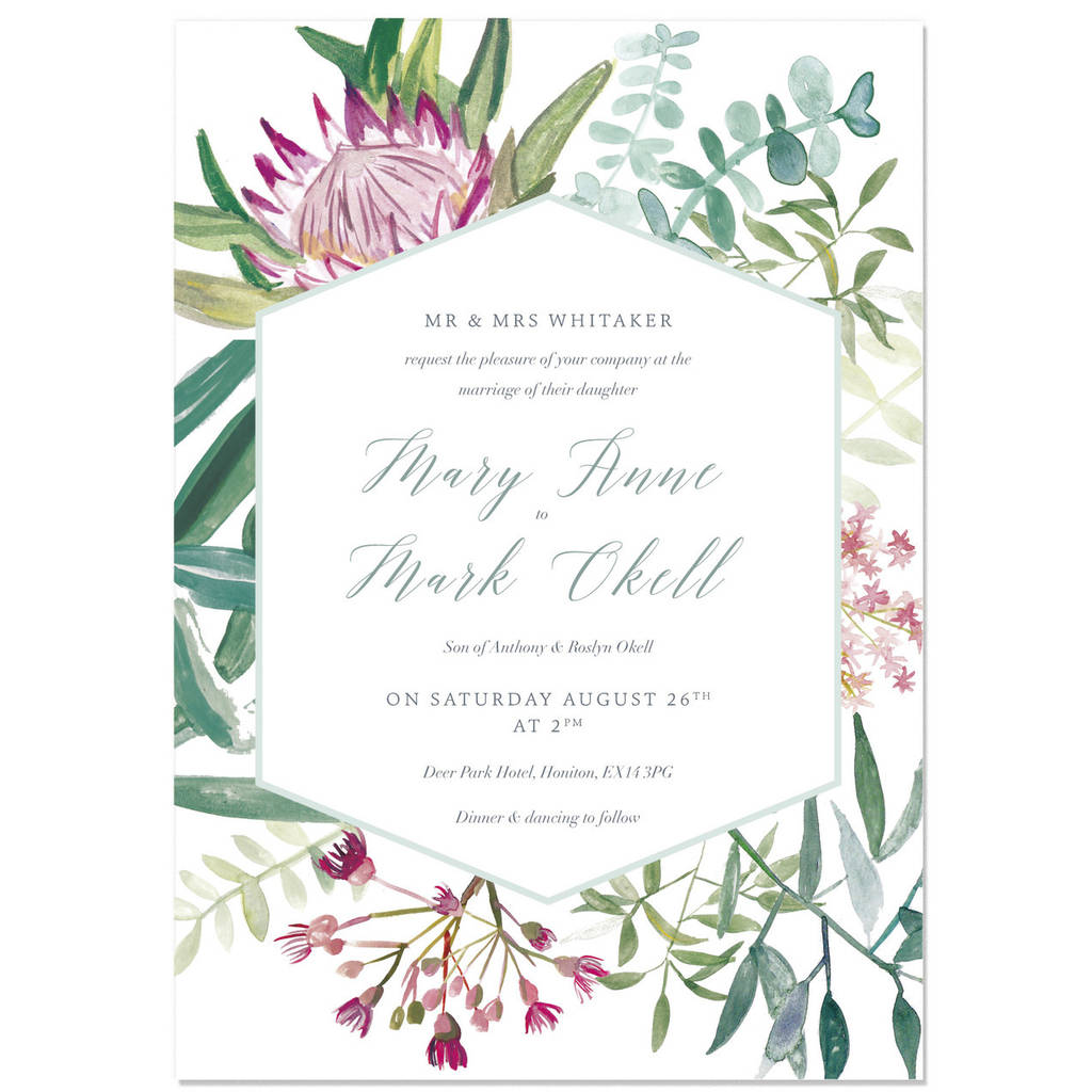 rsvp wording birthday samples protea by lane botanical sample hollyhock invite wedding