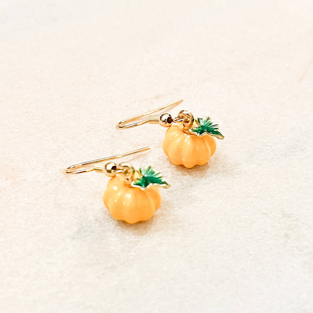 Harvest Pumpkin Charm Earrings