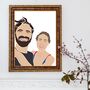 Custom Wedding Engagement Couple Family Portrait Print, thumbnail 11 of 11