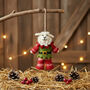 Handmade Felt Elfie Sheep Hanging Christmas Decoration, thumbnail 1 of 3