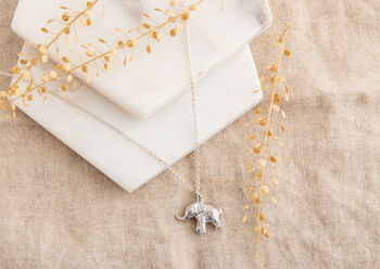 Sterling Silver Elephant Necklace, 2 of 3