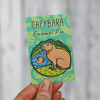 Capybara Hard Enamel Pin Badge, 2 of 3