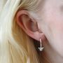 Mismatched Daisy And Bee Huggie Hoop Earrings, thumbnail 1 of 11