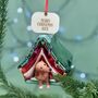Personalised Dog In A Tent Bauble, thumbnail 1 of 3