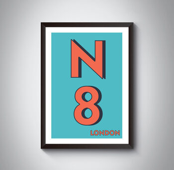 N8 Haringey, Crouch End London Postcode Print, 4 of 10