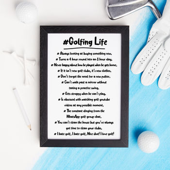 Hashtag Golfing Life Print Quotes About Golfers, 2 of 2
