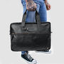Personalised Leather Classic Holdall In Brown Or Black, thumbnail 1 of 12