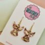 Christmas Angel Glitter Earrings / Festive Jewellery / Holiday Jewellery / Sparkly Jewellery, thumbnail 3 of 7