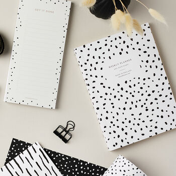 Weekly Planner, A5, Undated In Monochrome Dalmatian, 4 of 5
