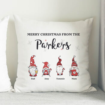 Personalised Gonk Family Christmas Cushion, 4 of 8