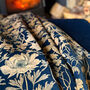 Luxury Super Soft Sherpa Throw Blanket Summer Navy Floral Design, thumbnail 2 of 6