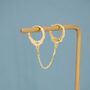 Handcuff Hoop Earrings With A Linking Chain, thumbnail 1 of 9