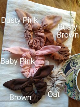 Bunny Bow Linen Scrunchie, 3 of 12
