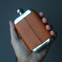 Personalised Pewter Hip Flask With Leather Cover, thumbnail 4 of 11