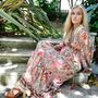 'Tuuli' Pink, Orange And Cream Floral Tile Print Maxi Dress, thumbnail 3 of 6