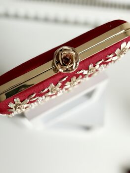 Sofia Red Floral Clutch, 6 of 8