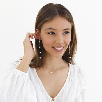 Long Freshwater Pearl Earrings, 2 of 7