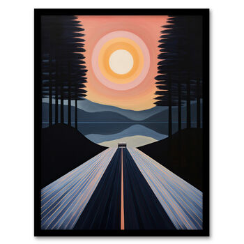 Into The Sunset Modern Calm Landscape Wall Art Print, 5 of 6