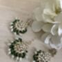 Emerald Green Gold Plated Kundan Earrings And Tikka Set, thumbnail 1 of 8