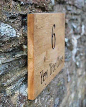 Personalised Oak House Plaque | Home Address Sign| 24cm High, 7 of 9