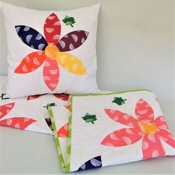 Flower Power Lap Quilt With Cushion, 9 of 12