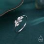 Sterling Silver White Opal Olive Leaf Ring, thumbnail 1 of 11